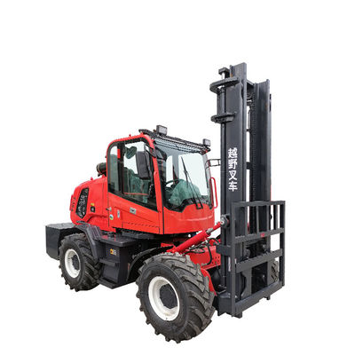 Truk Forklift Tanah Bergelombang 3,5 Ton Asis Pendek Dukungan EPA4, EuroV, Cab tertutup